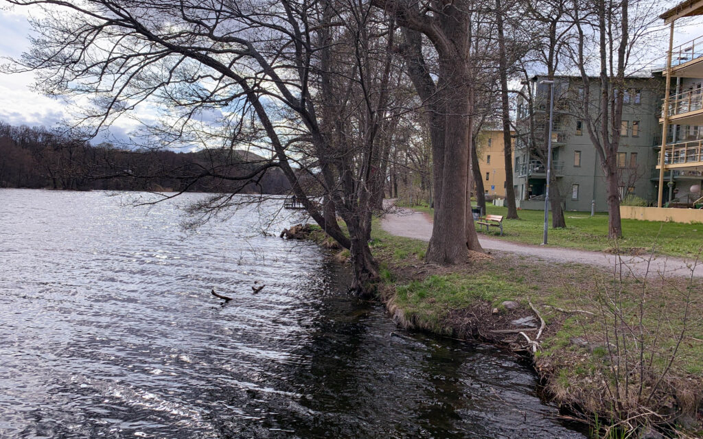 Sicklasjön där vi startar promenaden.